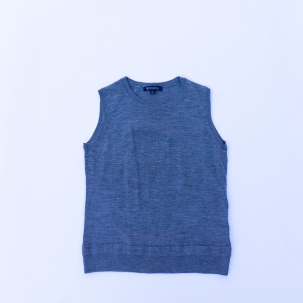 Brooks Brothers Extra Fine Merino Wool Grey Sweater Vest L Perfect Condition